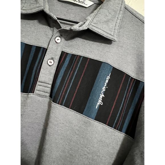 Travis Mathew Striped Detail Golf Polo Small - Picture 2 of 4